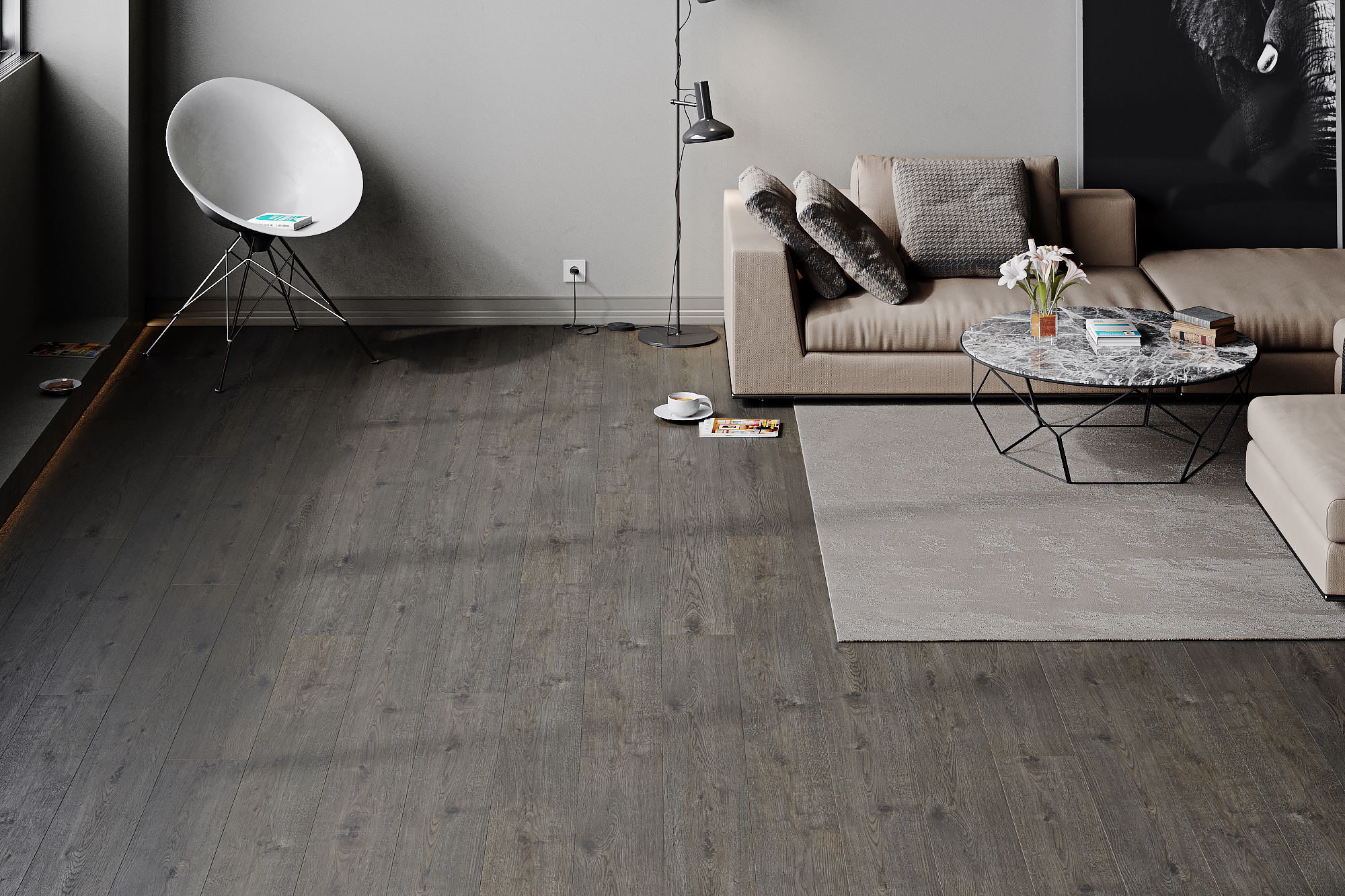 Кварцвиниловый SPC ламинат Art East Art Stone Armor Ясень Бойсмана ARM 92 1220×196×9 фото в интерьере